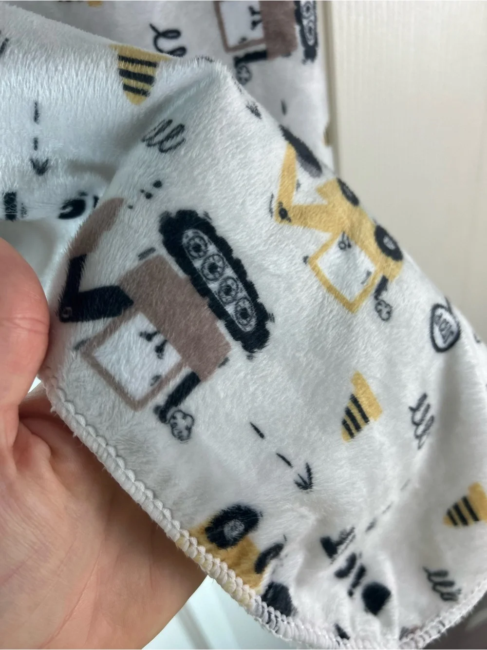 SL Home Fashions Dig It Construction Equipment Baby Blanket Stop Sign Yellow
